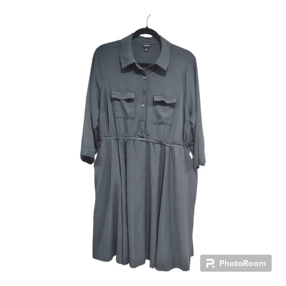 Torrid Green Shirt-Dress Button-down Size 2 - Picture 2 of 6